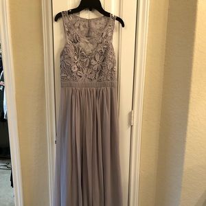 Gray Chiffon Dress long length